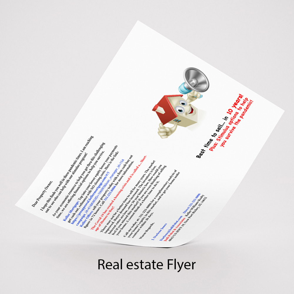 single page realestate flyer copy