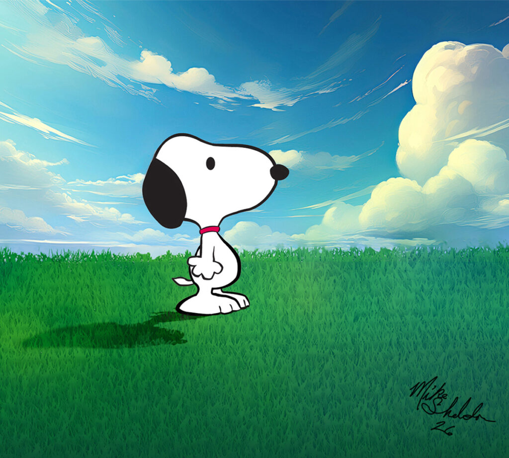 snoopy in the field