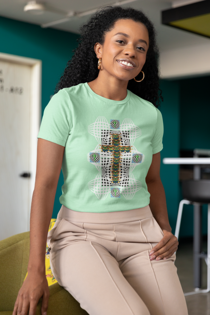 bella canvas t shirt mockup featuring a smiling woman posing for a tiktok m33162 2 scaled.png