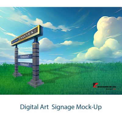 digital art sign mock up